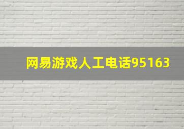 网易游戏人工电话95163