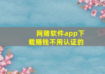 网赌软件app下载赚钱不用认证的