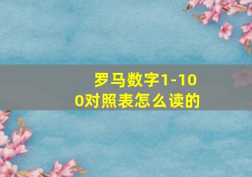 罗马数字1-100对照表怎么读的