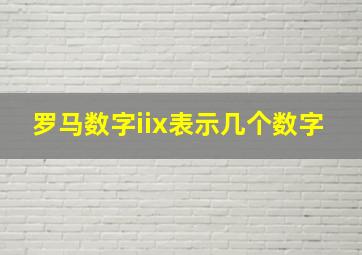 罗马数字iix表示几个数字