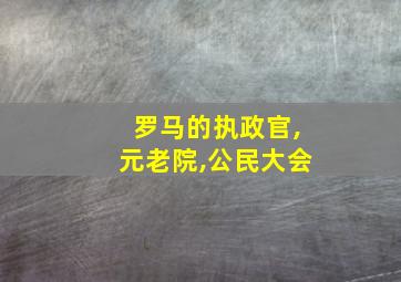 罗马的执政官,元老院,公民大会