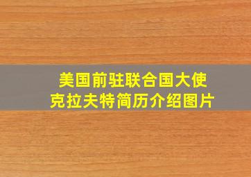 美国前驻联合国大使克拉夫特简历介绍图片