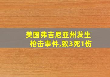 美国弗吉尼亚州发生枪击事件,致3死1伤