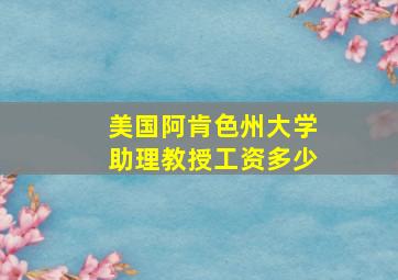 美国阿肯色州大学助理教授工资多少