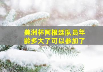 美洲杯阿根廷队员年龄多大了可以参加了