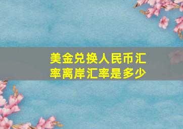 美金兑换人民币汇率离岸汇率是多少