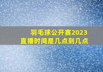 羽毛球公开赛2023直播时间是几点到几点