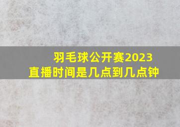 羽毛球公开赛2023直播时间是几点到几点钟