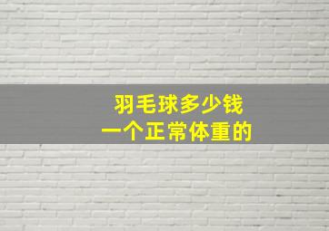 羽毛球多少钱一个正常体重的