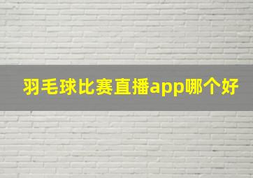 羽毛球比赛直播app哪个好