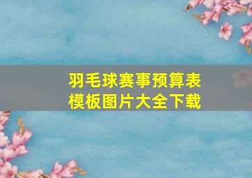 羽毛球赛事预算表模板图片大全下载