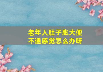 老年人肚子胀大便不通感觉怎么办呀