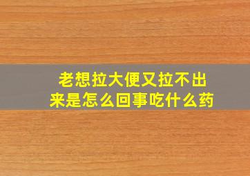 老想拉大便又拉不出来是怎么回事吃什么药