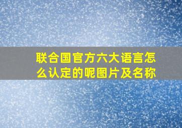 联合国官方六大语言怎么认定的呢图片及名称