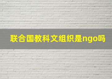 联合国教科文组织是ngo吗