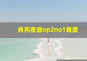 肖邦夜曲op2no1难度