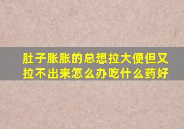 肚子胀胀的总想拉大便但又拉不出来怎么办吃什么药好