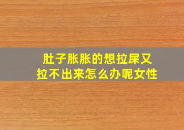 肚子胀胀的想拉屎又拉不出来怎么办呢女性