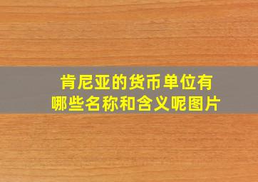 肯尼亚的货币单位有哪些名称和含义呢图片