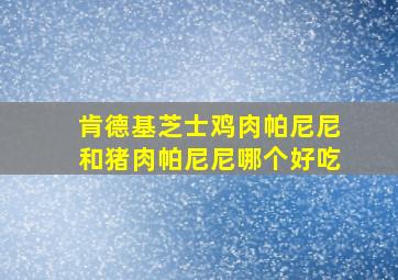 肯德基芝士鸡肉帕尼尼和猪肉帕尼尼哪个好吃