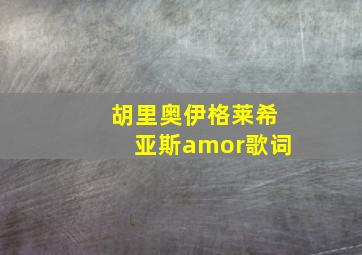 胡里奥伊格莱希亚斯amor歌词