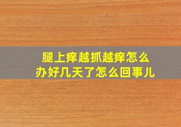 腿上痒越抓越痒怎么办好几天了怎么回事儿