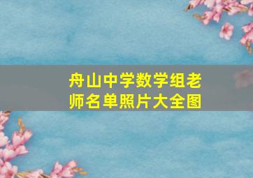 舟山中学数学组老师名单照片大全图