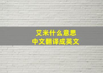 艾米什么意思中文翻译成英文