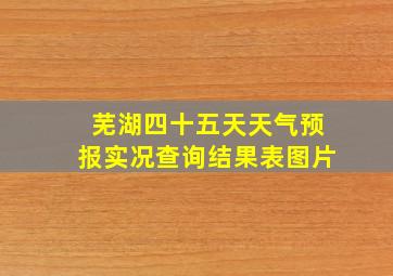 芜湖四十五天天气预报实况查询结果表图片