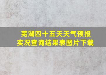 芜湖四十五天天气预报实况查询结果表图片下载