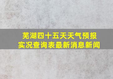 芜湖四十五天天气预报实况查询表最新消息新闻