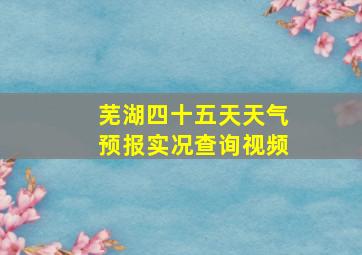 芜湖四十五天天气预报实况查询视频