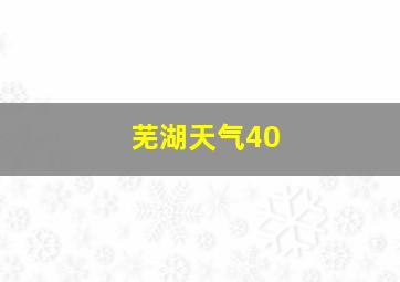 芜湖天气40