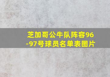 芝加哥公牛队阵容96-97号球员名单表图片