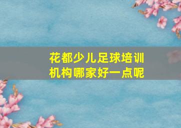 花都少儿足球培训机构哪家好一点呢