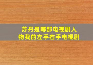 苏丹是哪部电视剧人物我的左手右手电视剧