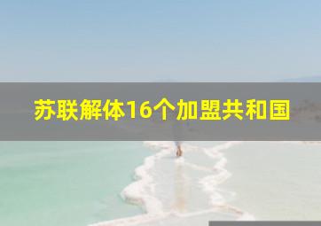 苏联解体16个加盟共和国