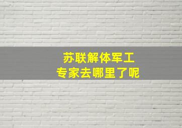 苏联解体军工专家去哪里了呢