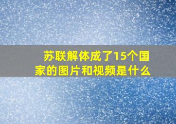 苏联解体成了15个国家的图片和视频是什么