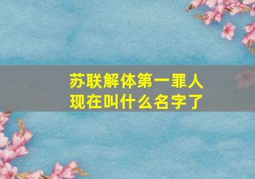 苏联解体第一罪人现在叫什么名字了