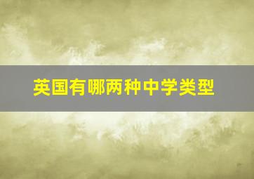 英国有哪两种中学类型