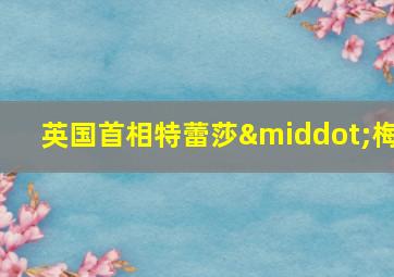 英国首相特蕾莎·梅