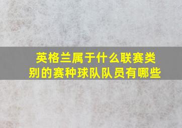 英格兰属于什么联赛类别的赛种球队队员有哪些