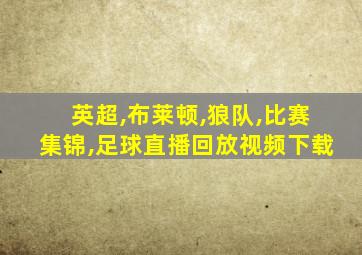 英超,布莱顿,狼队,比赛集锦,足球直播回放视频下载