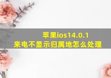 苹果ios14.0.1来电不显示归属地怎么处理