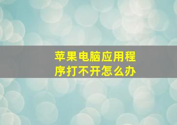 苹果电脑应用程序打不开怎么办