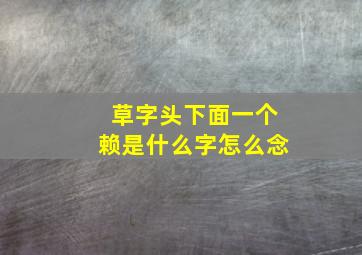 草字头下面一个赖是什么字怎么念