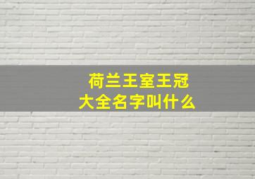 荷兰王室王冠大全名字叫什么