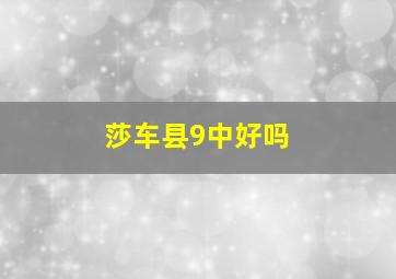 莎车县9中好吗