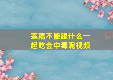 莲藕不能跟什么一起吃会中毒呢视频